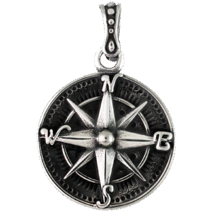 Stainless Steel Compass Pendant