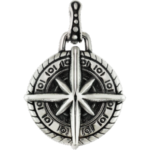 Stainless Steel Compass Pendant