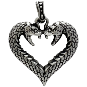 Stainless Steel Heart Shaped Snakes Pendant