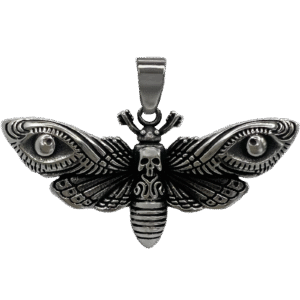 Stainless Steel Butterfly with Skull Head Pendant
