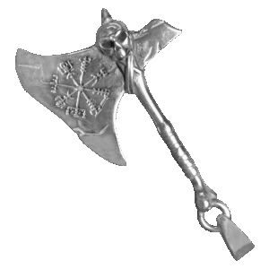 Stainless Steel Nordic Skull Axe Pendant