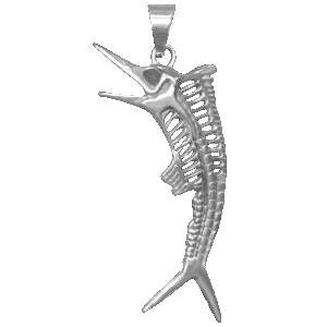 Stainless Steel Skeletal Marlin Pendant