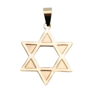 Stainless Steel Gold PVD Star of David Jewish Pendant