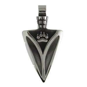 Stainless Steel Arrow with Bear Claw Pendant