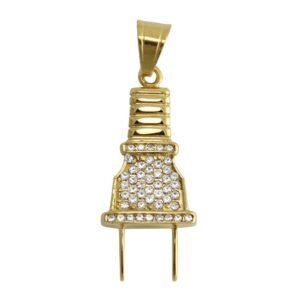 Gold Tone Stainless Steel Plug Pendant
