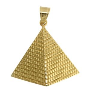 Stainless Steel Gold PVD Pyramid Pendant