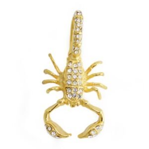 CZ Encrusted Gold Tone Scorpion Pendant