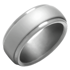Grey Silicone Ring with Grooves