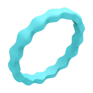 Wavy Teal Silicone Ring