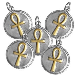Two-Toned Stainless Steel Ankh Charms