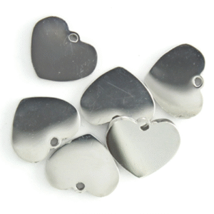 Thick Stainless Silver Heart Charms