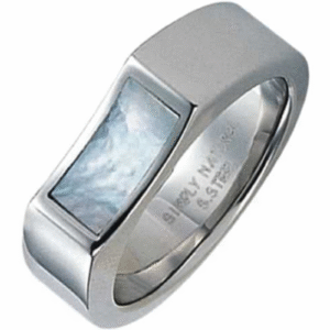 Stainless Steel with Mother Of Pearl Ring
