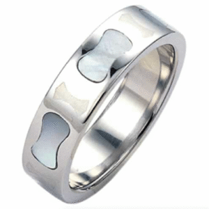 Stainless Steel Ring with Shell - Unisex