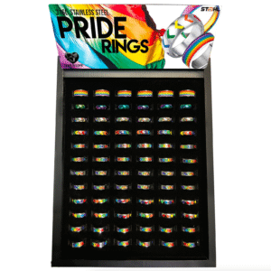 Stainless Steel Pride Rings Display 72pcs