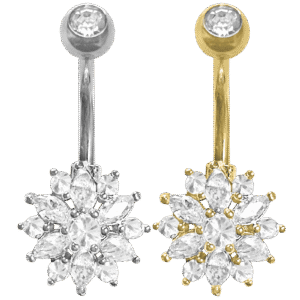 Surgical Steel Flower Belly Ring