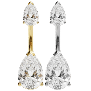 Surgical Steel Clear Jeweled Tear Drop Belly Ring