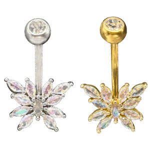 Surgical Steel Jeweled Butterfly Belly Ring
