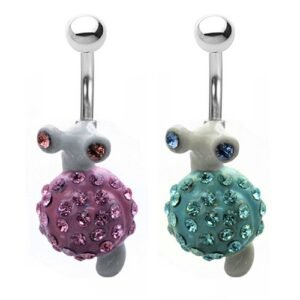 Surgical Steel Jeweled Snail Belly Ring