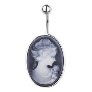 Stylish Victorian Cameo Lady Belly Ring