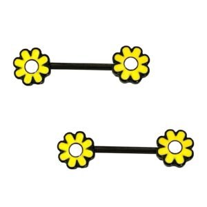 Surgical Steel Flower Nipple Bar