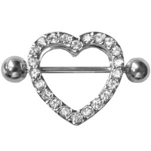 CZ Encrusted Heart Shaped Nipple Shield
