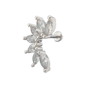 Surgical Steel Tragus/ Helix Jeweled Flower Piercing