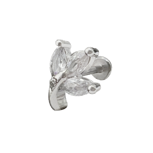 Surgical Steel Tragus/ Helix Jeweled Flower Piercing