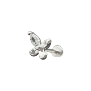 Surgical Steel Tragus/ Helix Jeweled Butterfly Piercing