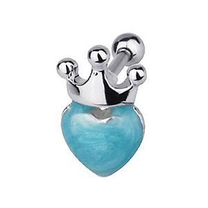 Heart & Crown Barbell Cartilage Earing For Tragus/Helix Piercings