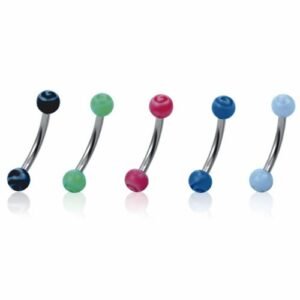 24pcs PCK - UV Eyebrow Piercing Jewelry With Swirl Design