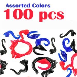 100pcs PCK - Acylic Hole Expander Package With Assorted Styles, Colors, And Gauges