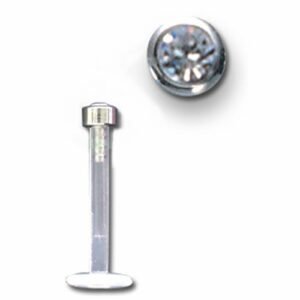 14GA - PTFE Internally Threaded Labret With Stone