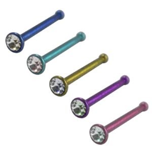 20GA - CZ Jeweled Titanium G23 Nose Bone