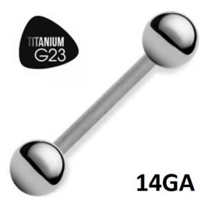 14GA Titanium Grade G23 Straight Barbell