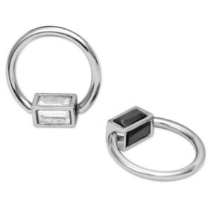 Surgical Steel Crystal Cube Captive Ring