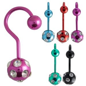 Surgical Steel Large CZ Belly Ring
