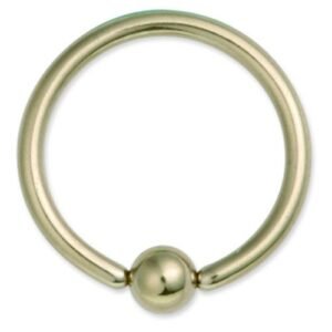 18GA - 10GA Surgical Steel Captive Ring w/ Gold PVD Coating