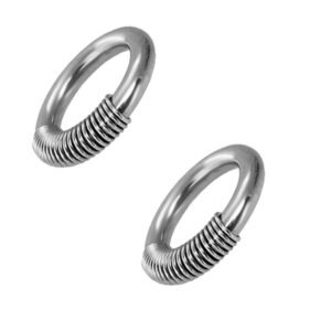 14GA. Surgical Steel Captive Ring Jewelry w/ Spring Segment