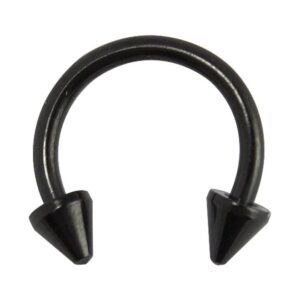 Black PVD Surgical Steel Horseshoe w/ Spikes