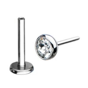Surgical Steel Threadless Push in Jeweled Labret