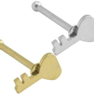 Surgical Steel Heart Key Nose Stud