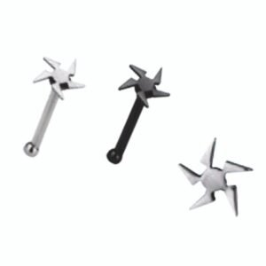 Surgical Steel Ninja Star Stud
