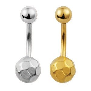Surgical Steel Honeycomb Ball Belly Ring.