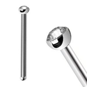 100pcs PCK - Surgical Steel Nose Stud with Press Fit Gem