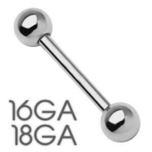 24pcs PCK - 18GA - 16GA Surgical Steel 316L Straight Barbell