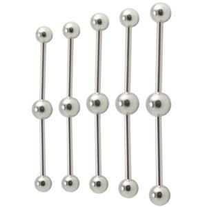 Surgical Steel Double Ball Industrial Barbell