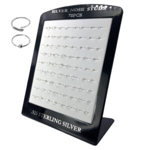 Sterling Silver Nose Stud Display 72PCS