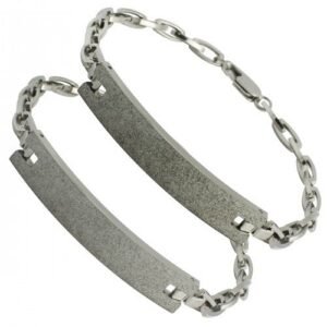 Stainless Steel Bracelet With SandBlast Textured ID Plate