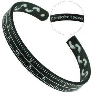 Stainless Steel Black PVD Ruler Design Bangle