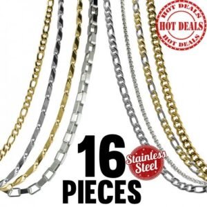 16pcs PCK - Stainless Steel Two Tone Neckace Pack - $4.95 Per Piece!